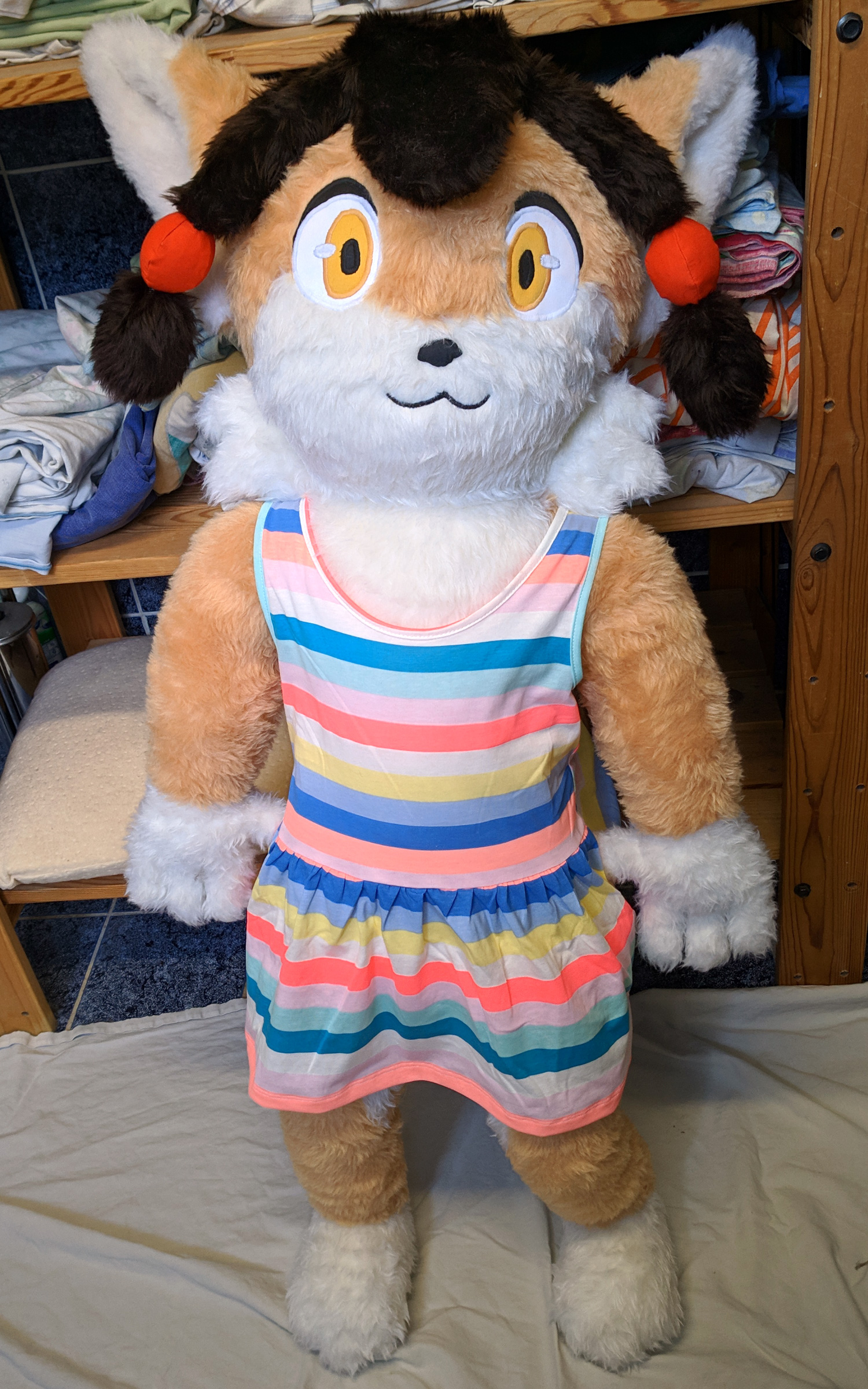 [Commission] Anthro fox plush, life-size by PixiePandaPlush