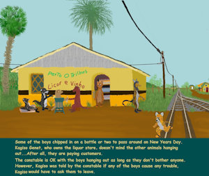 Hanging Out at the Cuca Shop (Liquor Store) on New Year's Day by moyomongoose