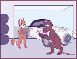 Secret Santa 2017 - Zander Rat's Car at the Shop by moyomongoose