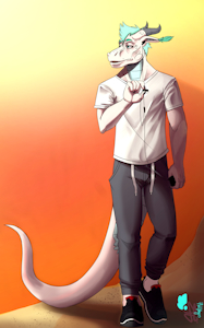 Walk across the Sunset by Halphyos