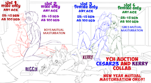 YCH COLLAB HAPPY NEW YEAR MASTURBATION ORGY by cesar23