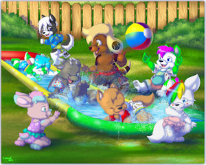 Slip n Slide by Tavi Munk (group picture) by KibaSWolf