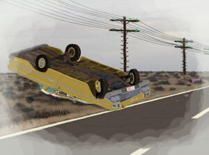 Car Wreck '58 Chevy by moyomongoose