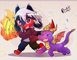 [CM] - Ryu & Spyro Chibi by Niu0213