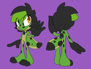front and back of Jade Newt by JadeNewt