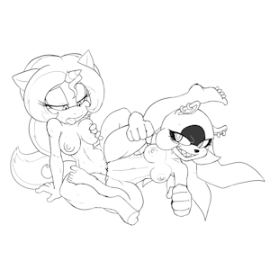[Commission ZeroMegas] Sunset and Surge by LittleGrayBunny