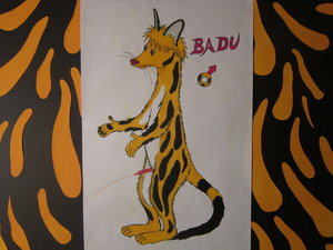 Badu Linsang standing and peeing by moyomongoose