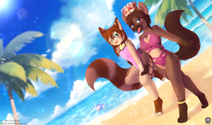 Beach side [Commission] - Speedpaint by FireEagle2015