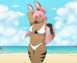 Beach YCH - Bunny by RainbowDogs