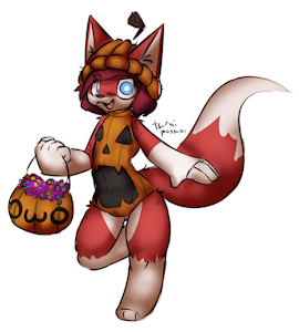 The fox really likes Halloween parties. by GwynessaPatienette