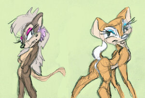 Possum n Deer sketch by otherart