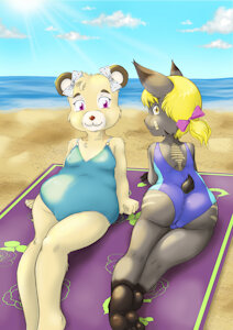 Collet and Nilla: Sunbathing [Page 2] by RisingDragon