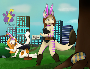 Bunnies Looking for Eggs by NinAmber