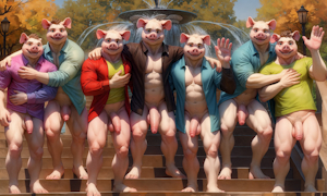 Pigs at the Park by Logically