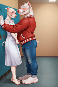 Tom asking Mary for a date 1/4 by AIcrafter