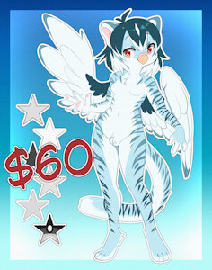 Tiger-Budgie Gryphon Adoptable [SOLD!] by Saucy