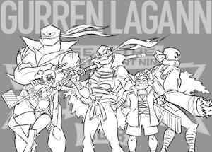 TMNT Gurren by riverhayashi