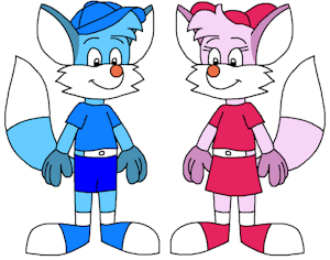 Skyler and Skyline in Full Outfits by ToonlandianFox2002