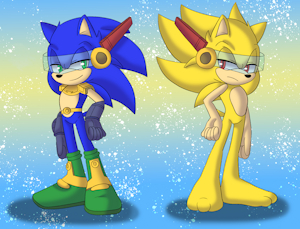 Sonic and Super Sonic cop by AngelofHapiness