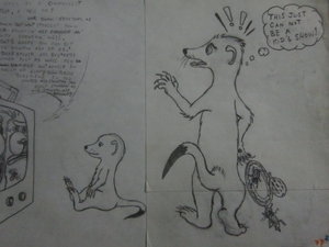 Raphael Meerkat Watching Grit & Grimy's Neighborhood, Hardly a Cub Show [Page 2] by moyomongoose