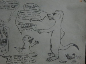 Raphael Meerkat Watching Grit & Grimy's Neighborhood, Hardly a Cub Show [Page 3] by moyomongoose