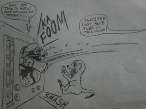 Raphael Meerkat Watching Grit & Grimy's Neighborhood, Hardly a Cub Show [Page 5] by moyomongoose