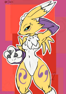 Renamon thinking by DemonSigma
