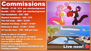 Commissions While You Watch - Live now! by RebeccaFoxo