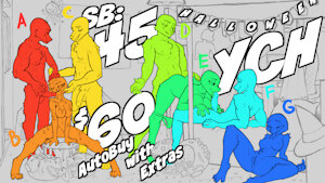 College Halloween Costume Party YCH by MachineWithSoul