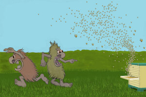 Grit and Grimy have a Bad Day with the Honeybees - Slideshow Still Shots by moyomongoose