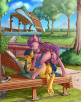 Shameless bonking in the local park (+ cum edit) by Nekome