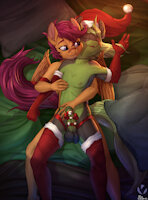 Holiday Cuddle - (YCH Collab Result - OC version) by Nekome