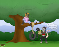 Gift ~ Pigs meet Possum by MonsterMeat