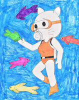 Blue Water, White Kitty by MrRoseLizard