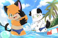 Playing in the beach by Tuntematon