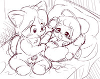 Sanae Sketch Set 1: Momo and Hiro: Foreplay [Page 3] by Violetmew