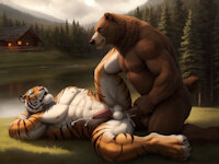 Bear and Tiger: Riverside Rut by Logically