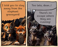 Caught by hyenas 1, 2 (original by Flamez66) by AutoSnep