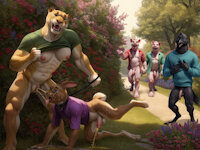 Lion and Bunny: Walk in the Park by Logically