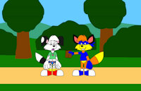 Stephen the Fox Stealing Nelson's Shorts by CartoonFoxArt2002