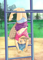 Waffles: Just Hanging around the Playground by RisingDragon