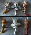 Fursona charms by Hunterwolf