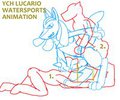 YCH Lucario Watersports Animation by Yiffox