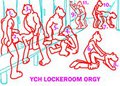 YCH Lockeroom Orgy by Yiffox