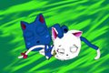 Sleeping charle and happy, draw by  xXHesseXx