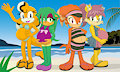 Shade the Echidna, Mina Mongoose, Yvonne and Mona by Xniclord789x