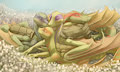 More Turtle-Dragon Snuggles by JazzTheTiger