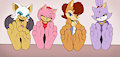 Rouge, Amy, Sally and Blaze's Soles by wtfeather