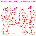 YCH Cum Orgy Animation by Yiffox