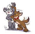 Yoties sniffing pandas by pandapaco